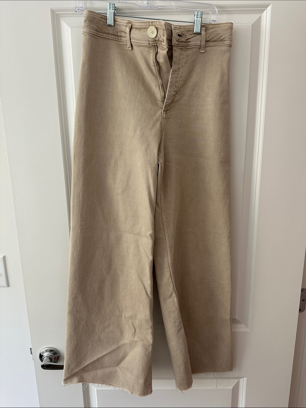 Zara Wide-Leg Chinos in Khaki Tan